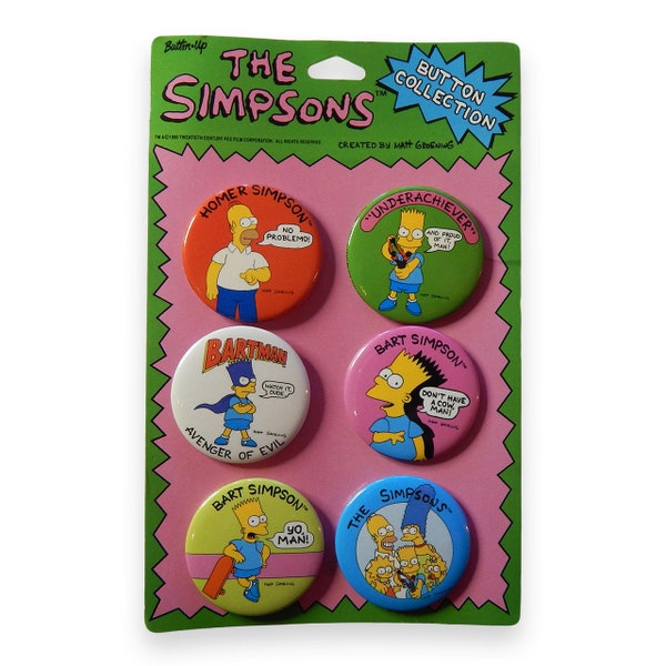 The Simpsons Vintage Deadstock Buttons