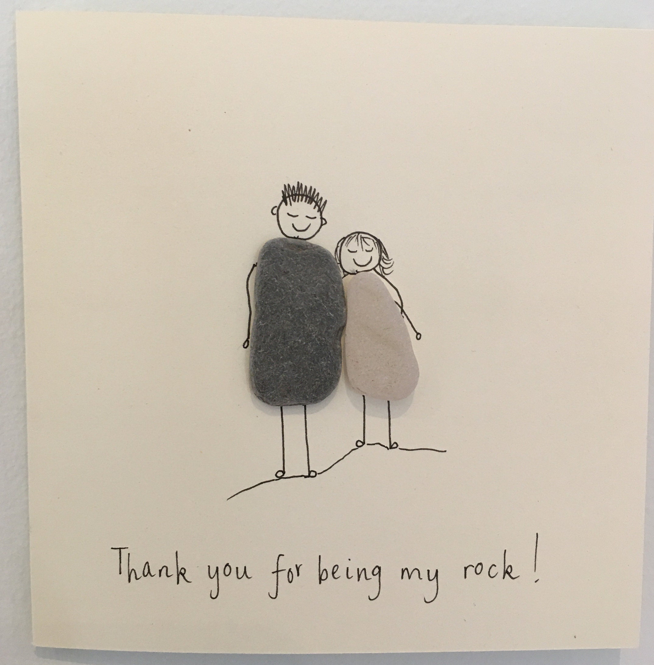 Thank You For Being My Rock Thank You for Being My Rock Card Handmade Pebble Card From - Etsy UK