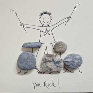 You Rock - Personalised Card for a Special Friend - Handmade Pebble Card from Cards by Linz