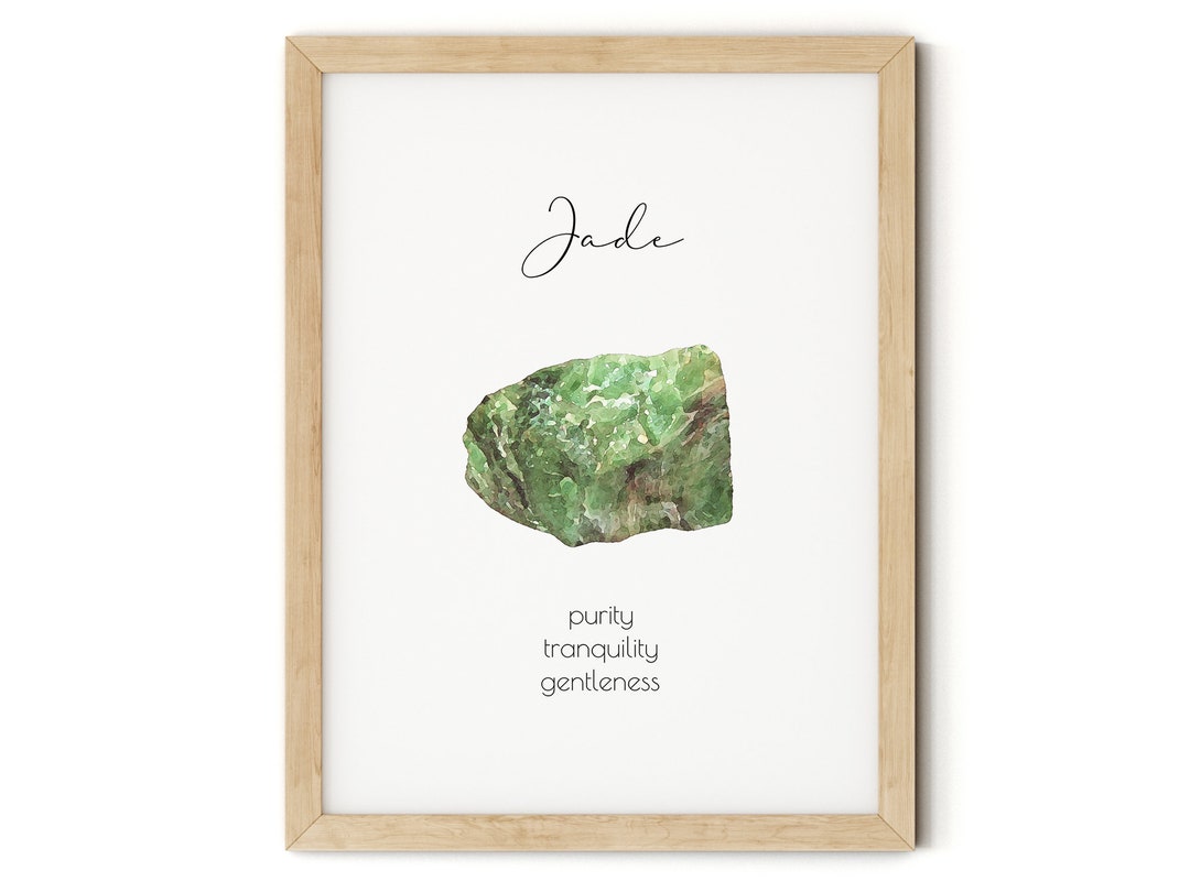 Jade Printable Home Decor Watercolor Gemstone Digital Print Wall Art ...