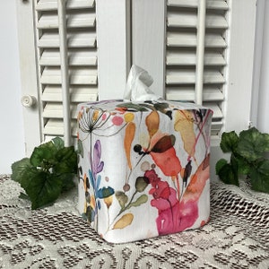 Color splash. An original watercolor reproduction printed on petal signature cotton tissue box cover.