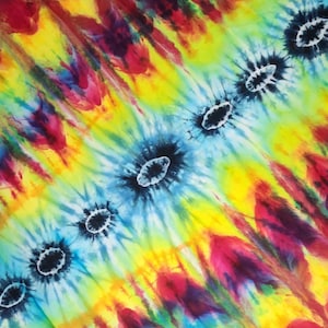Ice Dye Tapestry - Diagonal Incline Rainbow - 100% Cotton Square Wall Hanging - Handmade Tie Dye