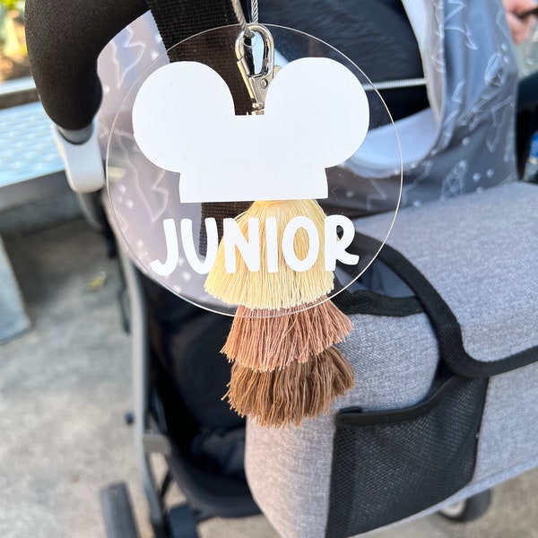 Disney Inspired Stroller Tag | WDW Custom Tag | Acrylic Personalized Stroller Tag | Disney Bag Tag | Family Stroller Tag