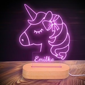 Personalized Unicorn LED Night Light: Custom Nursery Decor
