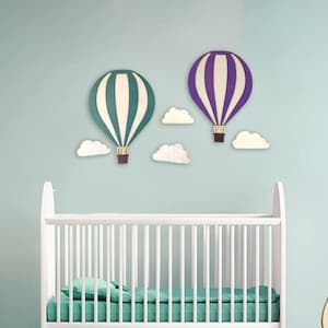 Hot Air Balloon Wooden Lamp: Wireless Nursery Wall Decor
