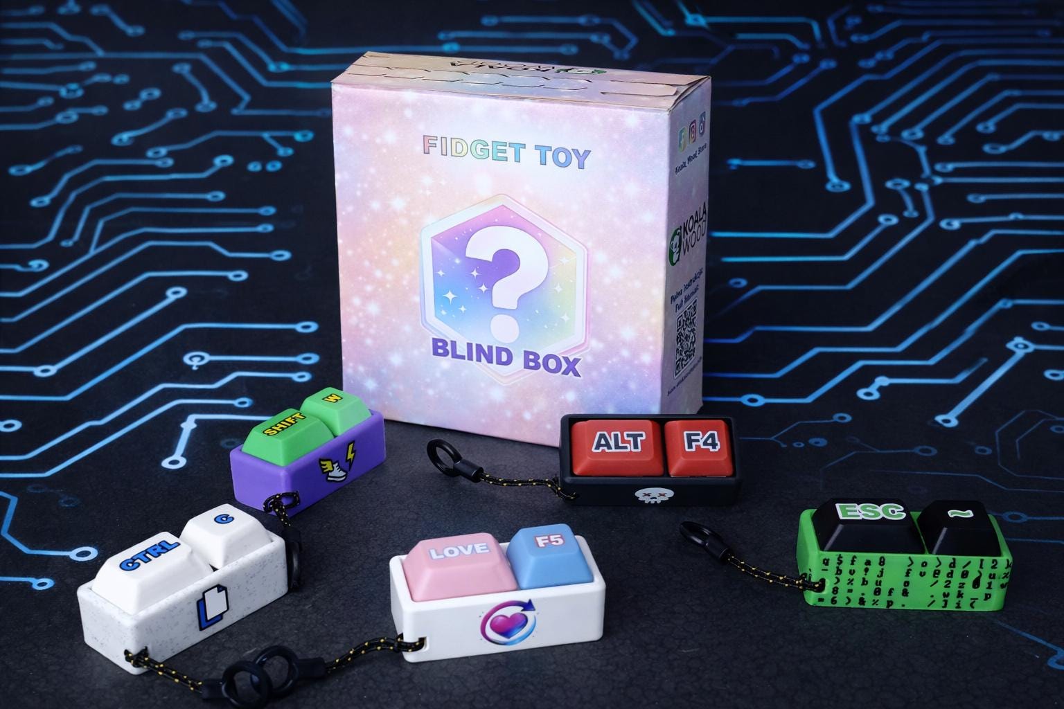 Blind Box Keyboard Fidget Toys Clicky and Silence Customizable Colors ...