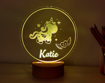 Veilleuse licorne personnalisée avec signe LED, cadeaux pour chambre d'enfant, décoration de chambre d'enfant