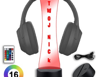 RGB Headphone Stand: Custom Gamertag Light, Gamer Gift