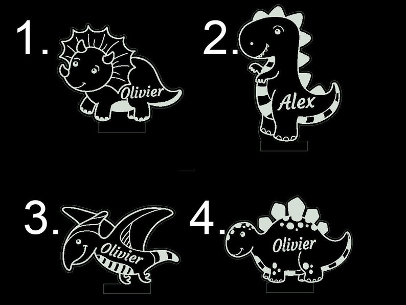 Personalized Dinosaur Night Light: Custom Dino Lamp image 6