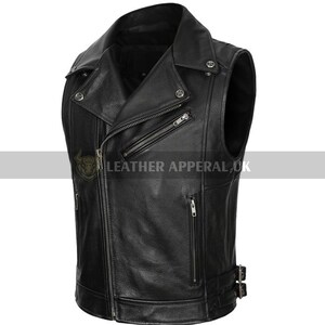 Genuine leather vests top