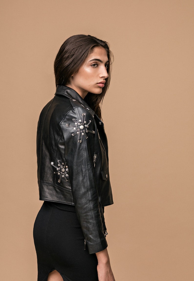 Womens Genuine Lambskin Jacket Stylish Brando Jacket Womens Handmade Biker Jacket