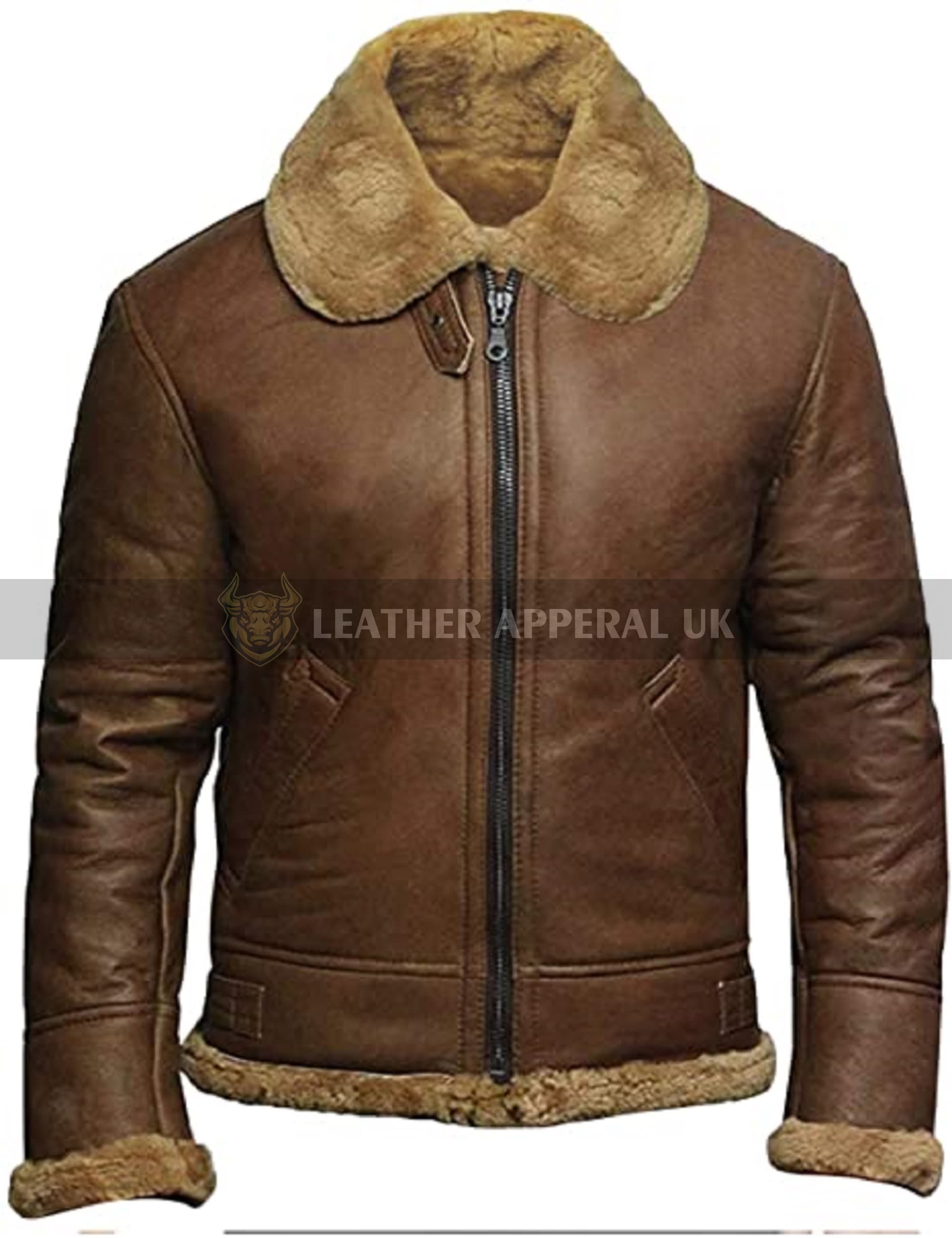 Mens Aviator Brown Jacket Genuine Cow Leather Shearling Jacket - Etsy UK