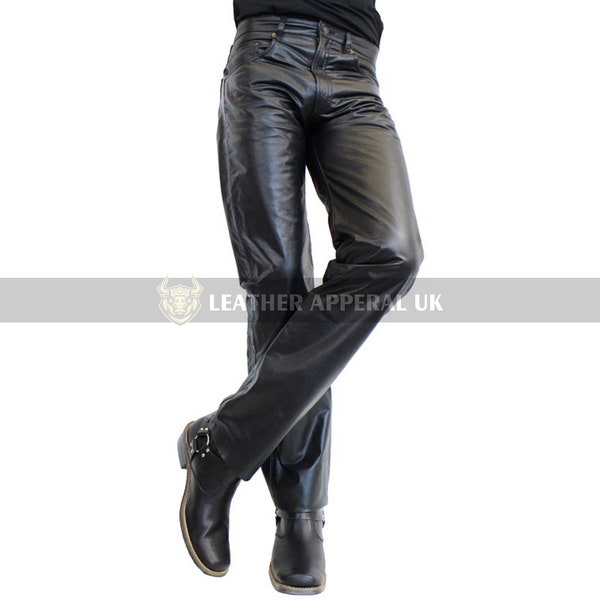 Leren broek, echt leer, volnerf, motorfiets, motorstijl