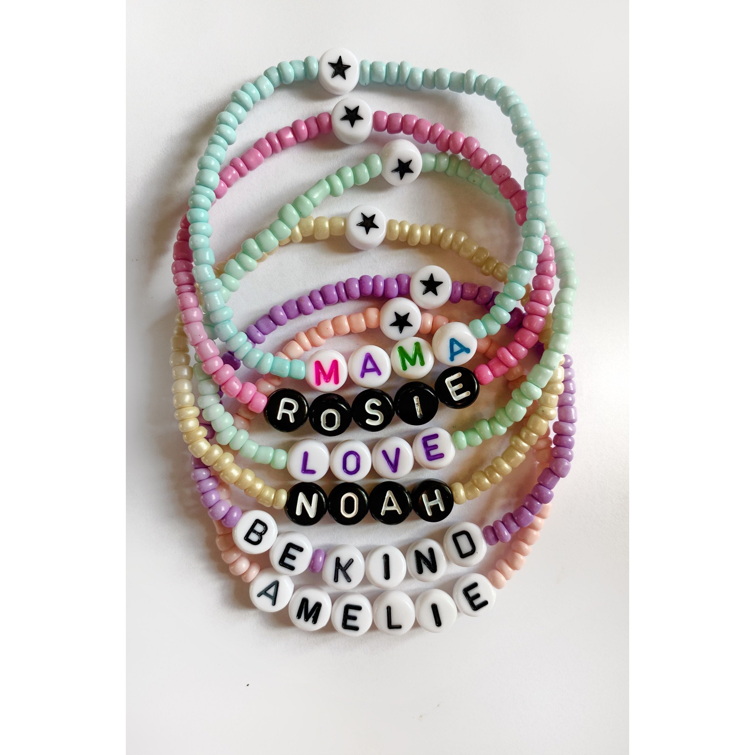 Personalised Beaded Bracelets Name Bracelet Custom Made Etsy