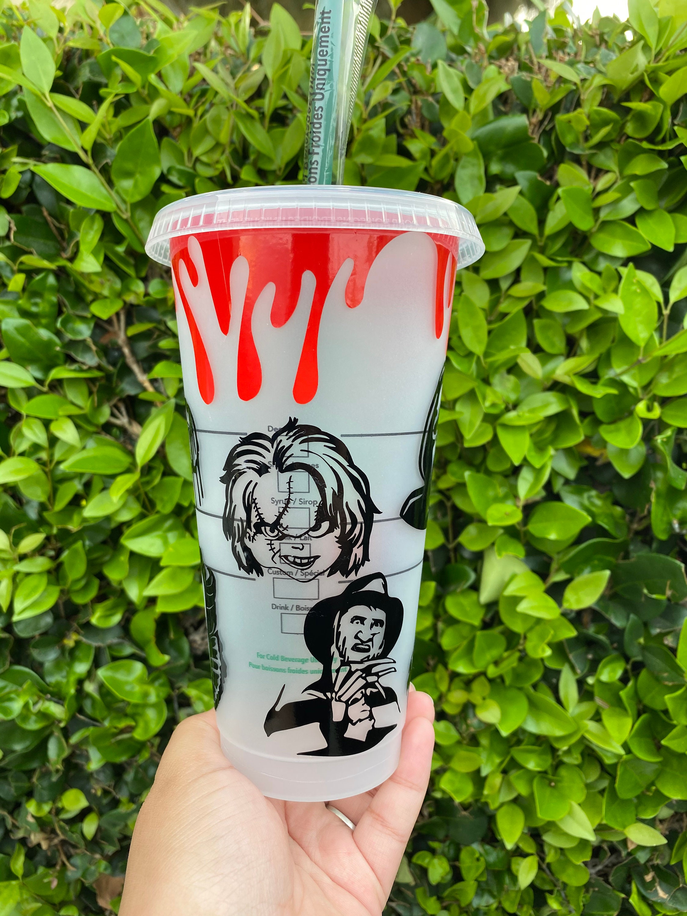 Jason Halloween Hand Painted Custom Starbucks Cup Any Character/name 