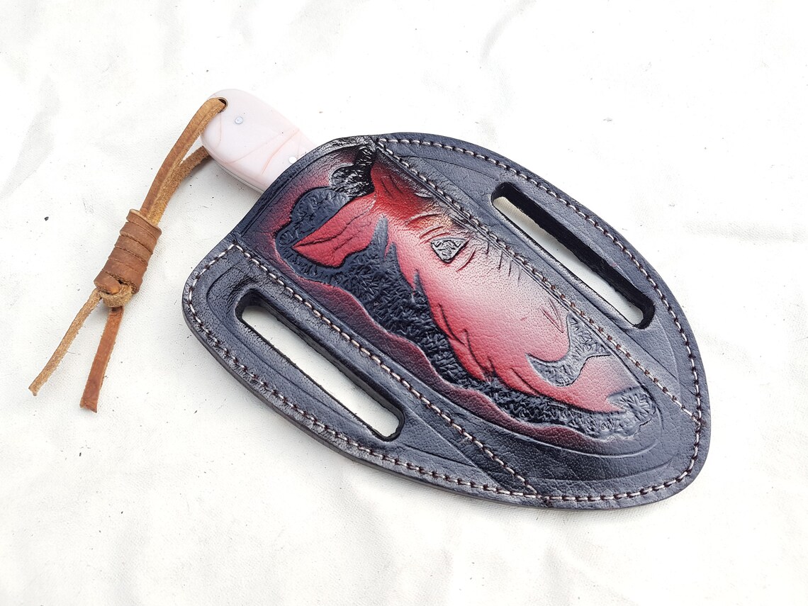 Fixed Blade Handmade Cowboy Belt Knife with Leather Sheath Etsy