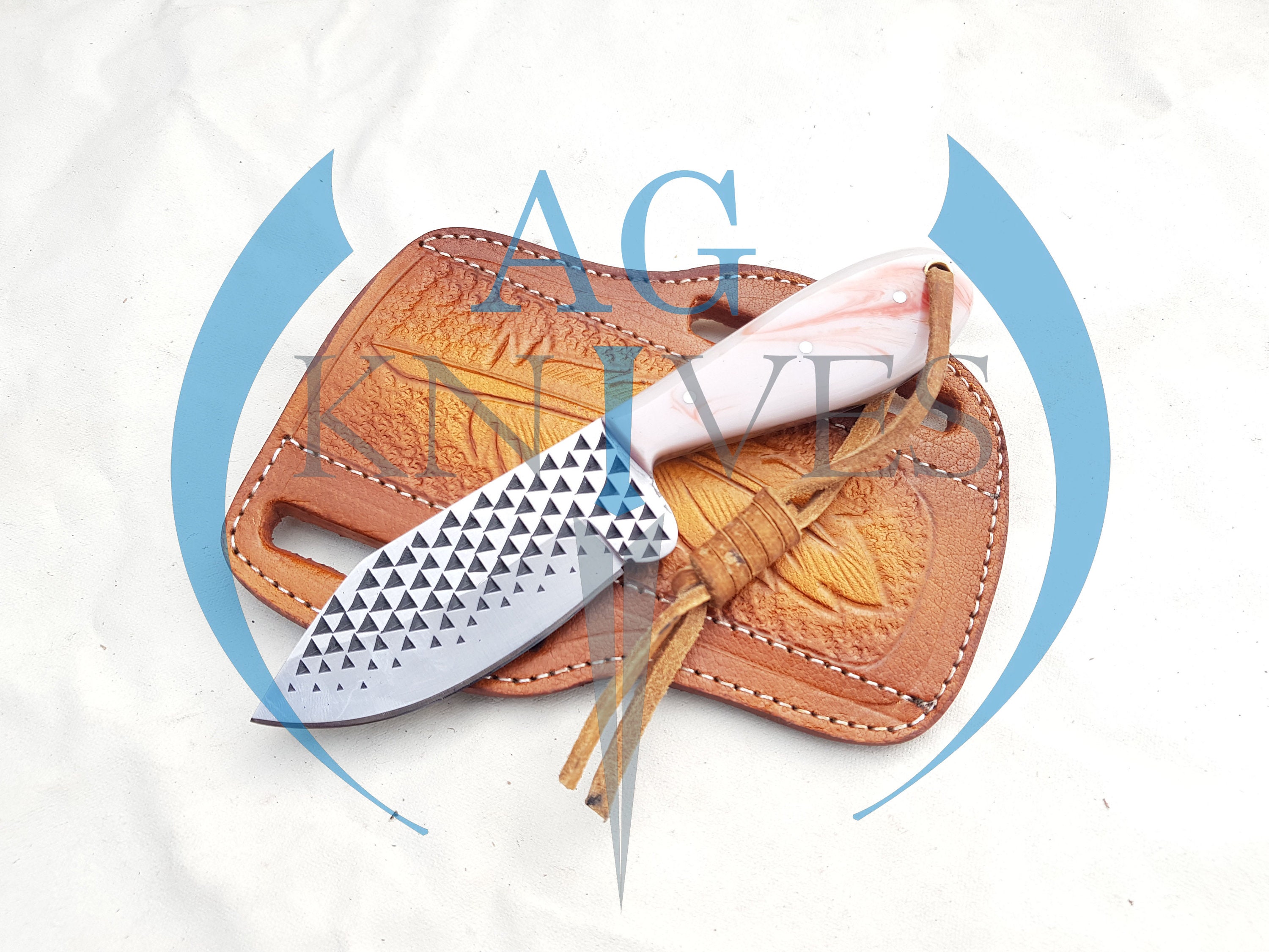 Fixed Blade Handmade Cowboy Belt Knife with Leather Sheath Etsy