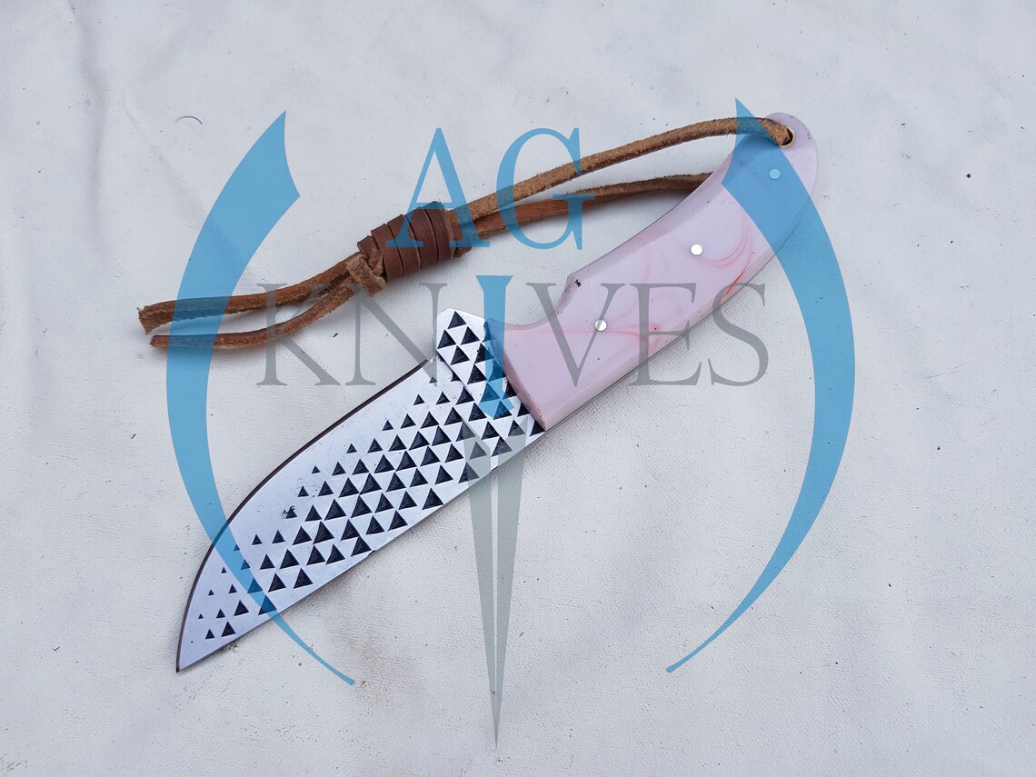 Custom Handmade Horse File Steel Cowboy Knife with Resin Etsy