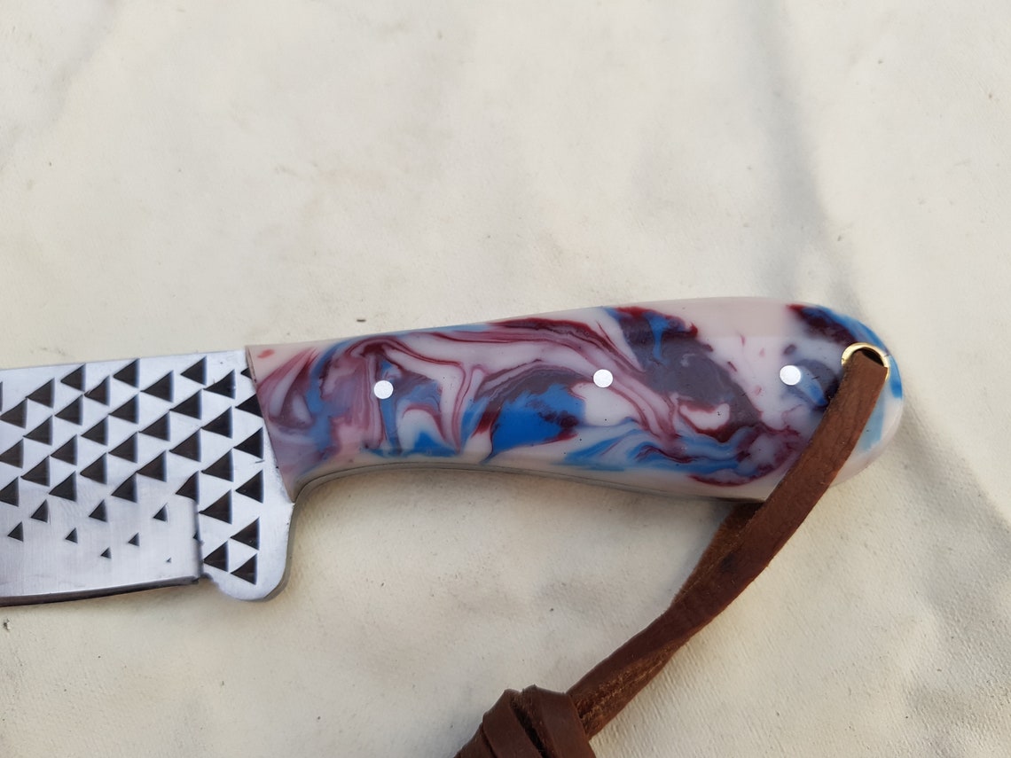 Handmade Horse File Steel Cowboy Knife with Resin Handle Etsy