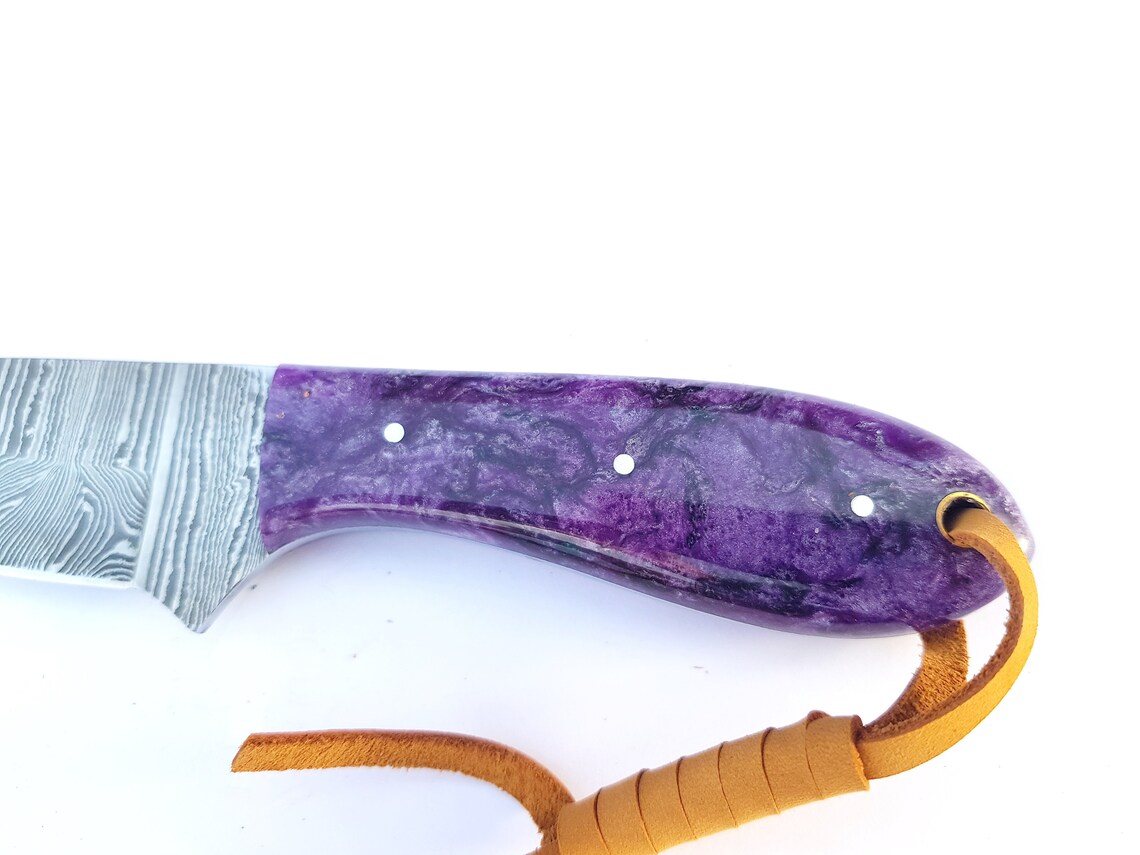 Western Cowboy Knife With Sheath Handmade Damascus Steel Etsy