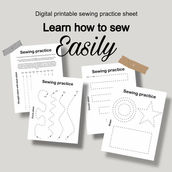 Sewing practice sheets-Paper Sewing Sheets-Learn to Sew.