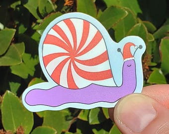 Snail Sticker for Water Bottle, Stocking Stuffers for Girls, Christmas Animal Stickers for Laptop, Holiday Gifts for Her, Snail Art