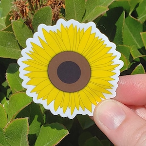 Sunflower Sticker for Water Bottle, Garden Gifts for Women, Botanical Sticker for Laptop, Flower Sticker for Hydroflask, Aesthetic Sticker