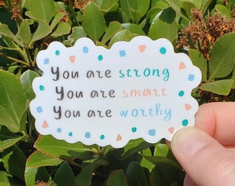 Positive Affirmation Sticker for Kids, Self Love Sticker for Water Bottle, Motivational Sticker for Laptop, Sweet Gifts for Best Friend
