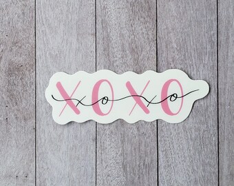 XOXO Sticker for Water Bottle, Pink Aesthetic Stickers for Laptop, Valentine Stickers for Envelopes, Valentine Gift for Friend, Cute Sticker