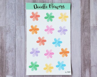 Flower Sticker Sheet for Planner, Bujo Stickers for Scrapbooking, Cute Gifts for Friends, Cute Sticker for Journaling, Floral Sticker Sheets