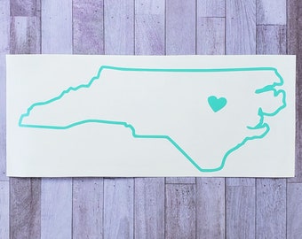 North Carolina Decal for Car, NC Decals for Vehicles, North Carolina Gifts, Cute Birthday Gifts for Best Friend, Fathers Day Gift from Wife