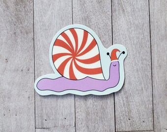 Snail Sticker for Water Bottle, Stocking Stuffers for Girls, Christmas Animal Stickers for Laptop, Holiday Gifts for Her, Snail Art