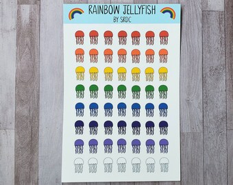 Jellyfish Sticker for Journal, Mini Stickers Sheets for Planner, Holiday Gifts for Women, Cute Stickers for Girls, Sea Life Stickers