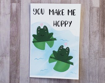 Frog Card for Boyfriend, Sweet Valentines Cards for Husband, Anniversary Card for Girlfriend, Love Card for Her, Valentine Gift for Him