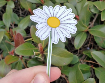 Daisy Sticker for Hydroflask, Flower Stickers for Water Bottle, April Birthday Gifts for Best Friend, Garden Gifts for Her, Floral Sticker