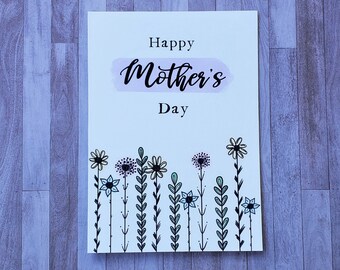 Cute Mothers Day Card for Sister, Mothers Day Gift for Nana, Floral Card for Mothers Day, Greeting Card for New Mom, Garden Gifts for Mom