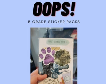 Oops Stickers for Water Bottle, B Grade Stickers for Laptop, Cute Birthday Gifts for Girls, Sticker Grab Bag, Random Sticker Pack for Teens