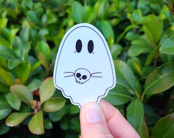 Cute Ghost Sticker for Water Bottle, Halloween Stickers for Laptop, Spooky Season Sticker, Spooky Gifts for Her, Ghost Gift for Best Friend