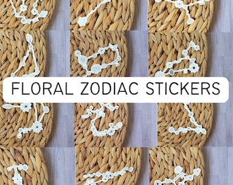 Zodiac Sticker Pack for Laptop, Astrology Sticker for Water Bottle, Zodiac Gift for Best Friend, Celestial Stickers, Horoscope Gifts for Her