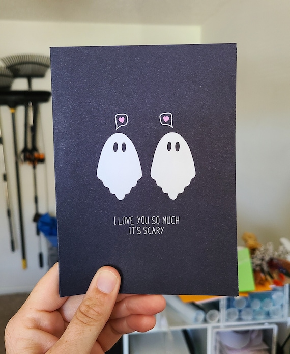 Ghost Anniversary Card for Husband, Spooky Cards for Boyfriend, Valentines Day Card for Her, Funny Cards for Girlfriend, Halloween Cards