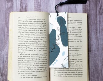 Abstraktes Lesezeichen für Frauen, Buchliebhaber Geschenk für Sie, Buchclub Geschenk für Freunde, Niedliche Lesezeichen mit Quaste, Grünes Lesezeichen für Schwester