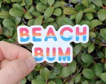 Beach Stickers for Laptop, Beach Lover Gift for Women, Ocean Stickers for Water Bottle, Beach House Gifts for Her, Beach Sunset Sticker