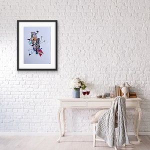 Art original minimaliste de techniques mixtes pour la décoration intérieure - Humain 2/6 (2024)