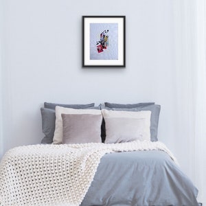 Art original minimaliste de techniques mixtes pour la décoration intérieure - Humain 3/6 (2024)