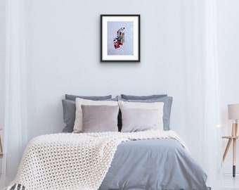 Minimalistic original mixed media art for home decor - Human 3/6  (2024)