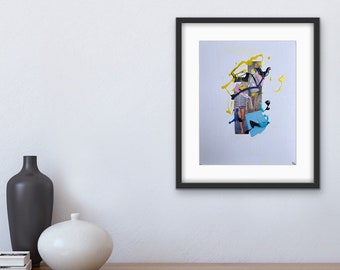 Arte minimalista original en técnica mixta para la decoración del hogar - Human 5/6 (2024)