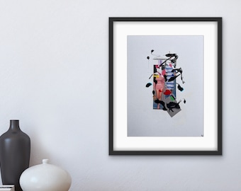 Arte minimalista original en técnica mixta para la decoración del hogar - Human 6/6 (2024)