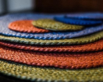 Set of 2 - Fair Trade Silky Jute Oval or Round Placemats