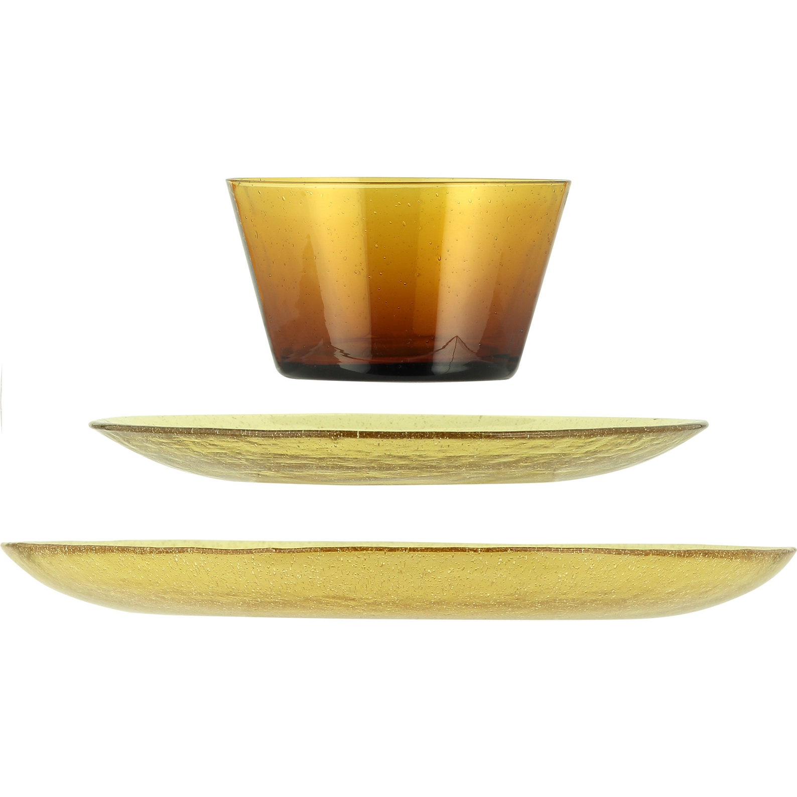 Recycled Bubble Glass Dinner Plates Set of 2 Etsy