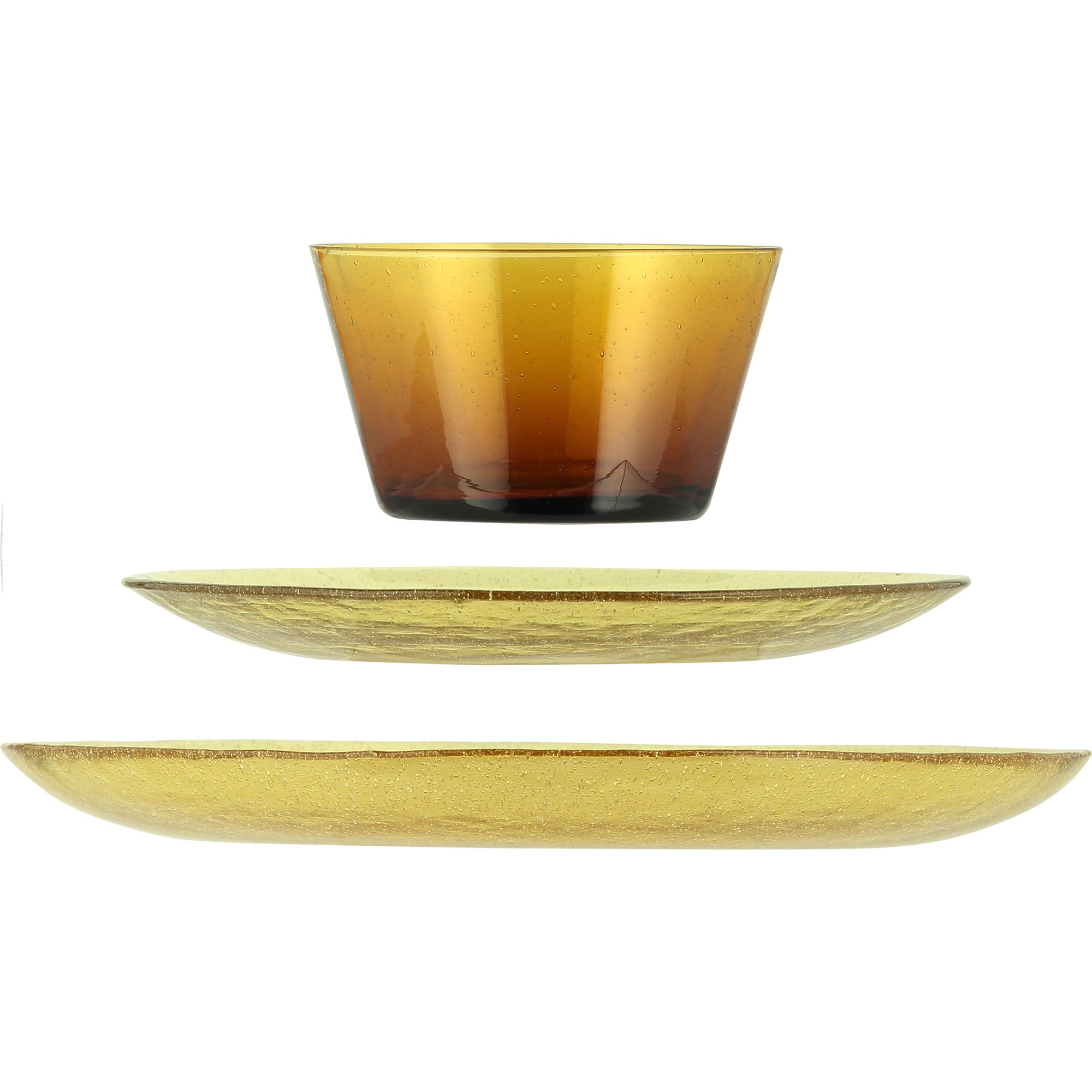 Recycled Bubble Glass Dinner Plates Set of 2 Etsy